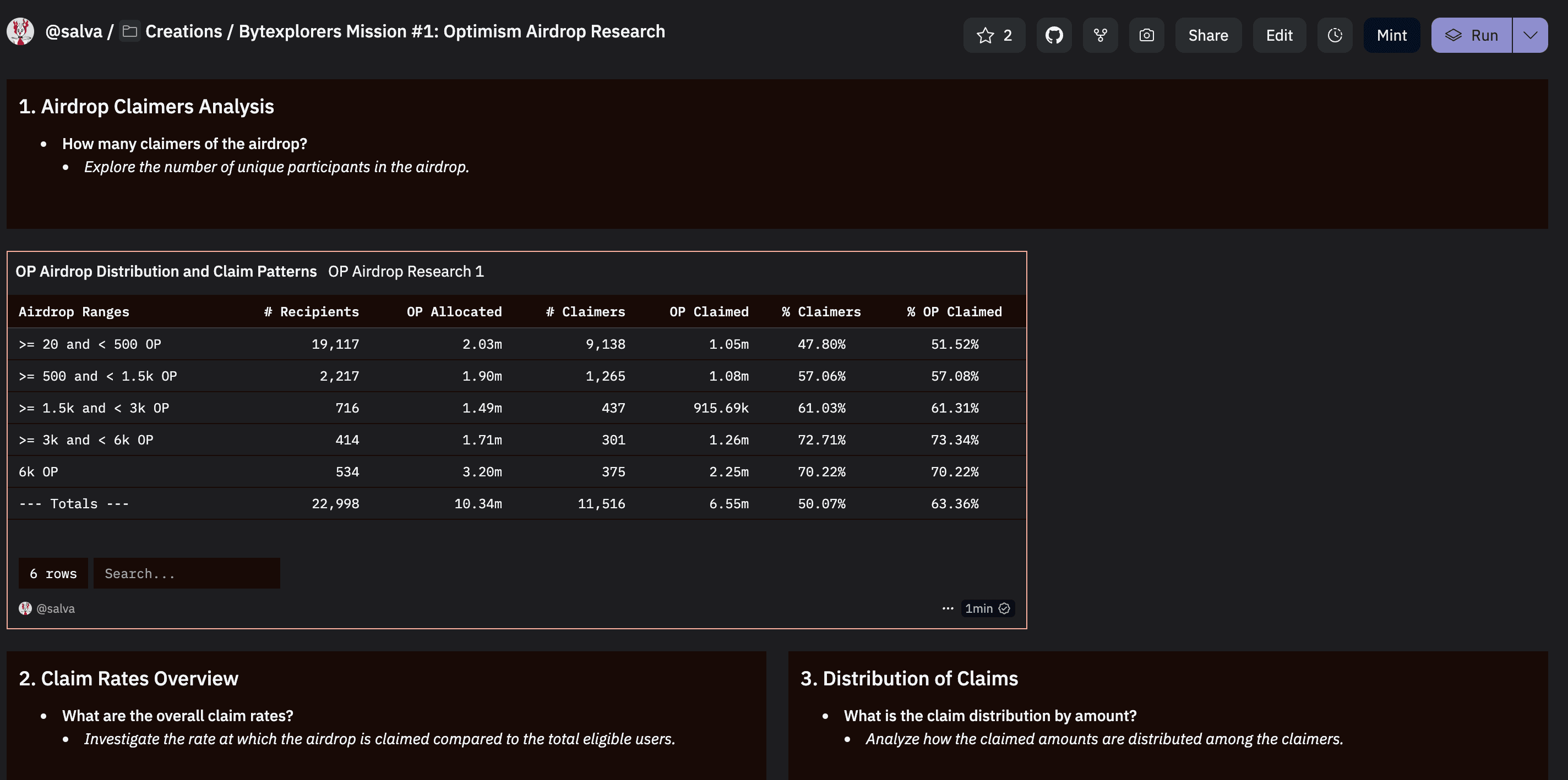 Bytexplorers Mission #1: Optimism Airdrop Research - Small Questions